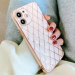 OWM iPhone 11 Case Silicone [Quilted Designer Back] Shockproof Gold Edging Luxury Girls Women [Camera Lens Protective] Phone Cover Compatible for iPhone 11-6.1" Inch (Baby Pink)