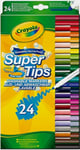 CRAYOLA Supertips Washable Markers Felt Tip Pens in Assorted Colours Pack of 24