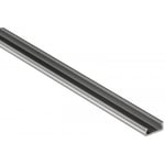 Aluprofil Type D till inomhus IP20 LED strip - Låg, 1 meter, obehandlat aluminium, välj cover - Front cover : 1. Frostat