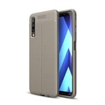 AUSKAS Soft Phone Case, For Galaxy A7 (2018) / A750 Litchi Texture Soft TPU Protective Case(Black) (Color : Grey)