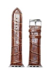 38mm Leather I watch Band Strap with Adjustable Clasp at desired size-(Brown)