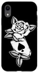 Coque pour iPhone XR Rose x Ace of Spades Tattoo Flash traditionnel Blackwork
