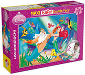 Lisciani, Maxi Puzzle pour enfants à partir de 4 ans, 108 pièces, 2 en 1 Double Face Recto / Verso avec le dos à colorier - Disney La Petite Sirène 31788