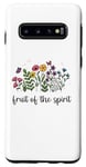 Coque pour Galaxy S10 Fruit of the Spirit – Poche chrétienne religieuse pour fleurs sauvages