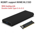 M280T C-A C-C - disque dur externe NVME SSD M2, USB boîtier SSD, 10Gbps, coque en aluminium, haute vitesse, p