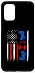 Coque pour Galaxy S20+ Manette de joueur drapeau américain 4 juillet Patriot garçons enfants hommes
