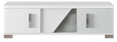 Status Lisa Day White High Gloss Italian TV Unit, 152cm with Storage for Television Upto 60inch Plasma - Assembled