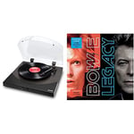 ION Audio Premier LP - Wireless Bluetooth Turntable/Vinyl Record Player with Speakers, USB Conversion, RCA & Headphone Outputs - Black Finish & Legacy: The Very Best of Bowie [180g VINYL]