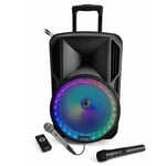 SONO mobile 700W-12" à LEDs RVB ENCEINTE + 2 Micros - BLUETOOTH USB SD MP3 + Batterie intégré PA SONO DJ BAR CLUB DISCO FIESTA
