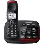 Panasonic KX-TGM420AZB Amplified Cordless Home Landline Telephone with Digital Answering Machine - Large buttons, Loud ringer volume, Call Blocking, Caller ID, one-touch Slow Talk control