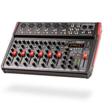 Vonyx VM-KG10 - 10-kanals mixerbord med Bluetooth, DSP, USB-ljudgränssnitt, etc., VM-KG10 MUSIC MIXER 10-KANALS BT/DSP/USB RECORD