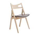 Carl Hansen - CH29P Sawbuck Chair, Vitoljad Ek, Lädergrupp B Thor - 306 - Matstolar