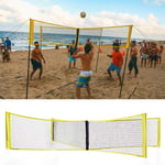 Corwar Beach Volleyball Net Set, Four-sided PE Durable Cross Volley Ball Training Net Sports Badminton Game Net