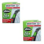 Slime Smart Tube 26" x 1.75-2.125 Self Healing Mountain Bike Inner Tubes - Schrader Valve (Pair),Black