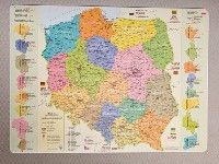 Zachem skrivbordsunderlägg - Administrativ karta över Polen