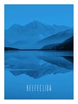 Komar Wall Picture Word Lake Reflection Blue Poster Picture Living Room Bedroom Decoration Art Print Without Frame P086C-30x40 Size 30 x 40 cm (Width x Height)