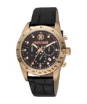Roberto Cavalli RC5G046L0025 Mens Quartz Stainless Steel Dark Brown Leather 10 ATM 42 mm Watch - One Size