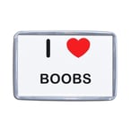 I Love Boobs - Small Plastic Fridge Magnet