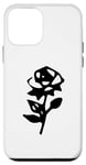 iPhone 12 mini Minimalist small black rose Case