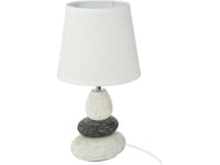 Atmosphera Bordslampa Med Lampskärm, Ø 18 X 33 Cm, Vit Med Stenfot