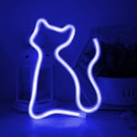 Colording Neon Lights LED Cat Signs Wall Light Room Decor Night Lights for Children Baby Room Hose Bar Wedding Party Decoration-Blue CAT