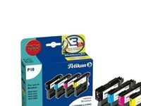 Pelikan 4107602, Pigmentbaserat Bläck, Svart, Cyan, Magenta, Gul, Multi Pack, Brother Dcp-145C, 165C, 185C, 195C, 365Cn, 375Cw, 385C, 395Cn, 585Cw, 6690Cw, J715w, Mfc-250C,..., 4 Styck