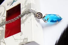 Final Fantasy X Yuna blue crystal necklace - gift box