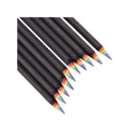 10x Blyertspennor med Regnbågsfärger - Svart