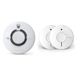 FireAngel Pro Connected Smart Smoke Alarm, Battery Powered with Wireless Interlink and 10 Year Life, FP2620W2-R & Optical Smoke Alarm, FA6620-R-T2 - Twin Pack, White