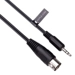 5-DIN MIDI to 3.5mm AUX TRS jack Audio Cable, 5 pin to 3.5mm Stereo Plug compatible with Smartphones, PC notebooks, Amplifiers, HI-FI sound systems, Supports analog sound signal (L/R + mass) 1m