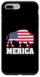 Coque pour iPhone 7 Plus/8 Plus Drapeau américain du parc national des États-Unis Bison & Buffalo