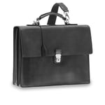 The Bridge Story Business Bag Black leather 13" PC shoulder strap 06371101-20
