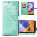 IMEIKONST Wallet Case for Samsung S20 FE, Premium Leather Galaxy S20 FE Cover Embossed Mandala Florals Flip Magnetic Compatible with Samsung Galaxy S20 FE. Mandala Green SD