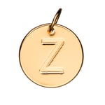 Bokstavshänge cirkel Z – Ø12 mm, mässing pläterat med 9 karat guld