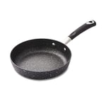 Tower T900112 Precision 20cm Non-Stick Forged Aluminium Frying Pan with Black Diamond Coating, Soft Grip Handle, Black