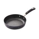 Tower T900112 Precision 20cm Non-Stick Forged Aluminium Frying Pan Diamond Coating, Soft Grip Handle, Black