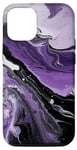 Coque pour iPhone 12/12 Pro Drapeau de fierté en marbre d'asexualité | Art à l'encre du drapeau de la fierté asexuée