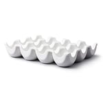 WM Bartleet & Sons 1750 Traditional Porcelain Storage Box/Tray for The Fridge or Kitchen Worktop – White, 12 Egg Slots