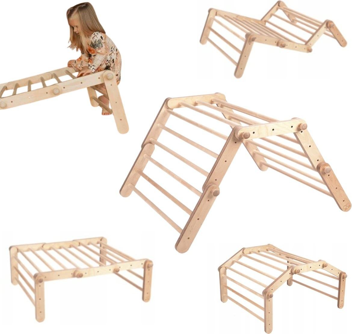 3 En 1 Triangle D'escalade Enfants Avec Rampe, 2 Échelle D'escalade