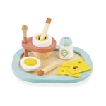 Janod - My First Egg Cup Set - Boiled Egg - Pretend Play Kitchen and Doll’s Tea Set Toy - 9 Pieces Included - FSC-Certified - Water-Based Paints - 3 Years + - J06625