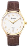 Accurist 73001 Classic Mens | White Dial | Brown Leather Watch