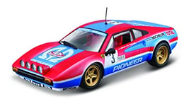 Bburago | Ferrari Racing 308 GTB 1982 édition Collection | Reproduction de Voiture Miniature à échelle 1/43 | Rouge et Bleue | Jouet pour Enfant à Collectionner | 18-36304