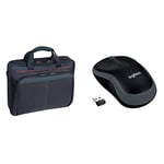 Targus sacoche ClamShell noire pour ordinateur portable - 15.6 pouces & Logitech LGT-M185G Souris sans-fil 2.4 GHz - Récepteur sans-fil USB Gris