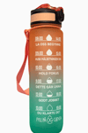 Sporty Motivasjon Drikkeflaske - 1 liter - Grønn &amp; Orange