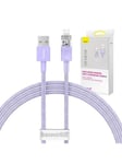 Fast Charging cable USB-A to Lightning Explorer Series 1m 2.4A (purple)