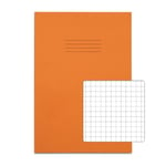 Rhino A4 Exercise Book 64 Page 7Mm Squares S7 Orange Pack 50 - VEX677-705-6