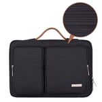 Sacoche / Sac pochette pour PC ordinateur portable 15 pouces noire - Malette de voyage/affaires Notebook avec compartiment poches de rangement et poignée - Laptop Bag XEPTIO