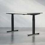 Höj och sänkbart skrivbord - Premium, Storlek 120x80 cm, Bordsskiva Ljusgrå, Stativ Svart