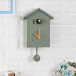 W-Master Scandinavian style wall clock, cuckoo clock out the window, small bird hourly clock suitable for home use,Green