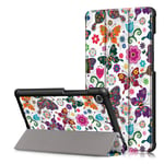 Lenovo Tab M7 patterned tri-fold leather flip case - Butterfly and Flower